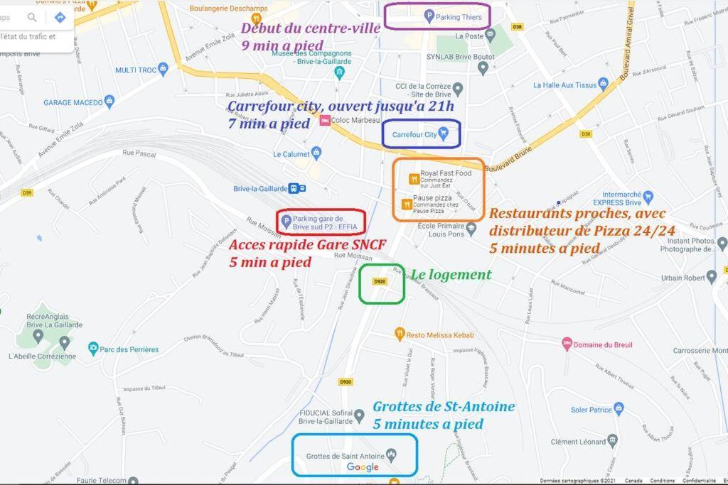 Logement A Brive Avec Terrasse Et Climatisation - Pres De La Gare Et Du Centre-Ville - Wifi Et Stationnement Gratuit 外观 照片